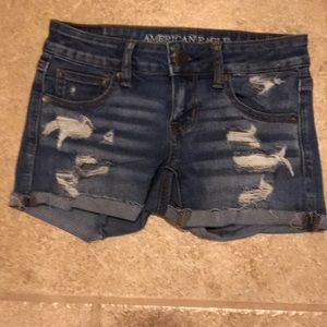 American Eagle Outfitters super low denim shorts